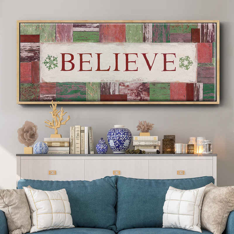 Believe- Framed Canvas, 24" H x 60" W