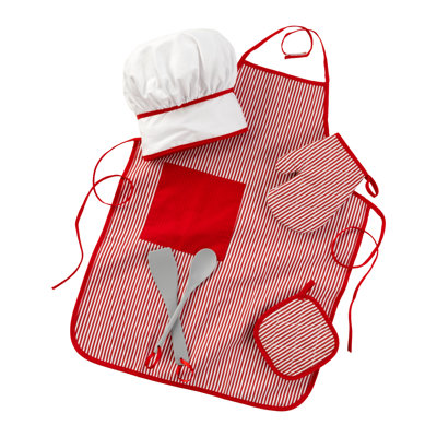 Tasty Treats Chef Apron, Hat and Accessory Set for Kids - Red