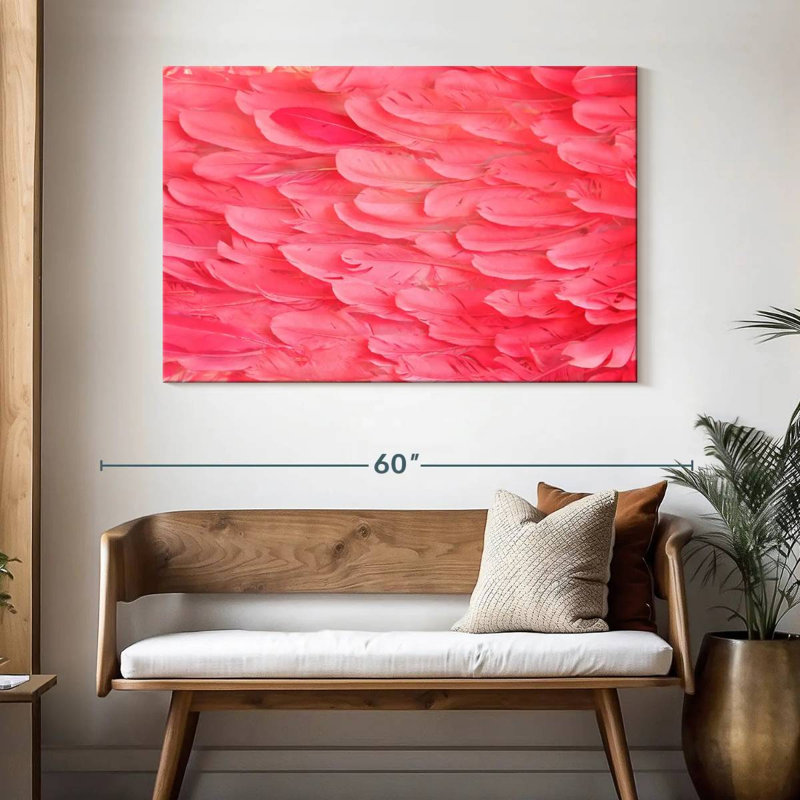 Plumes de flamant rose Crowle, H 32 po x l 48 po