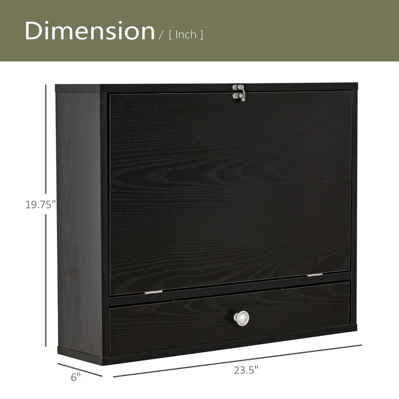 Bureau mural avec tablettes de rangement, bureau flottant