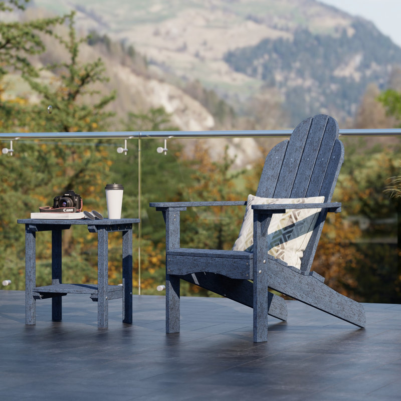 Classic 3-Piece Adirondack Set with Side Table, Patriot Blue