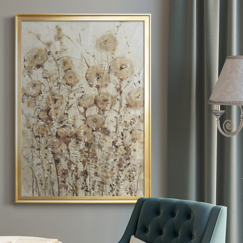 Toile encadrée de qualité supérieure Garden Edge I - prête à être accrochée, Or, H 42,5 po x l 30,5 po x P 1 po