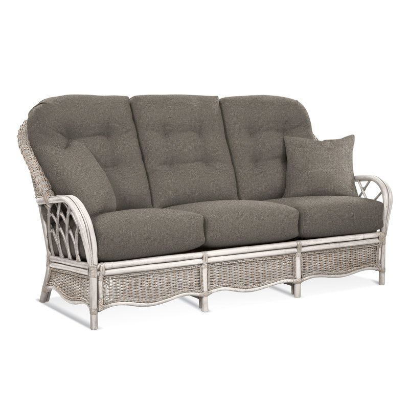 Everglade Upholstered 76'' Sofa, Gray Sugar Performance; 0863-84, Antique Frost White