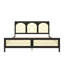 Lit plateforme en bois avec tête et pied de lit en rotin-1993357603-1993357601