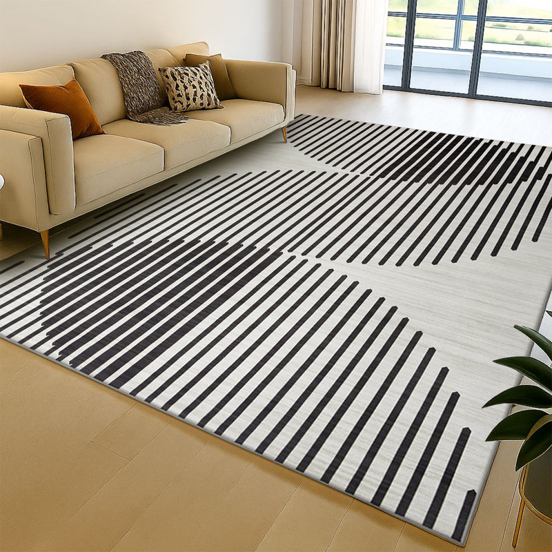 Oriental Machine Tufted Shag Area Rug, Rectangle 40 x 60 cm