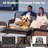 2 Pieces Wicker Outdoor Ottoman with Cushions (Set of 2)-554968121