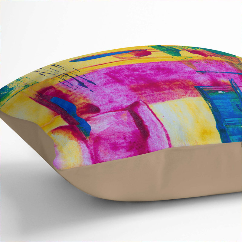 Abstract Square Throw Cushion, 55 x 55 cm, Stone