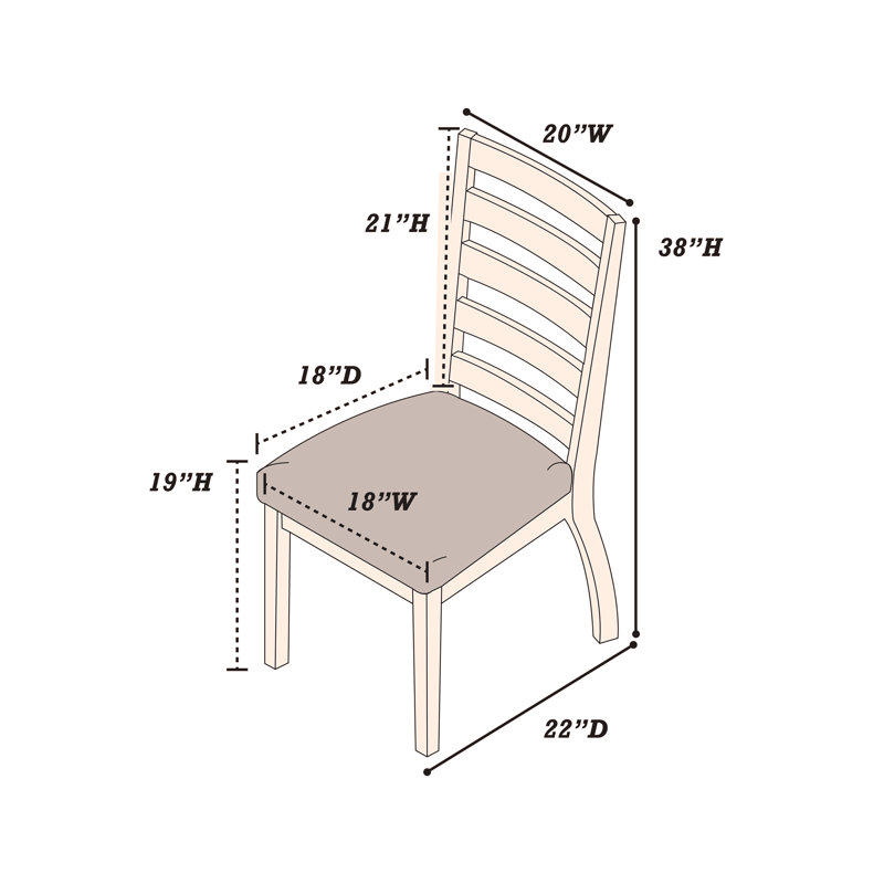 Ensemble de salle à manger 5 pièces de style contemporain avec 4 tiroirs et 4 chaises latérales à finition échelle en noyer