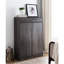 Range-chaussures 15 paires - gris, deux portes et tiroirs inclus Porte grise avec tablettes de tiroir, convient aux paires