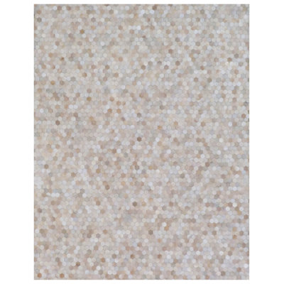 Mosaic Leather Cowhide Geometric Indoor Rug
