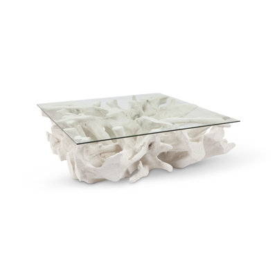 White Stone Cast Root Coffee Table, White Stone
