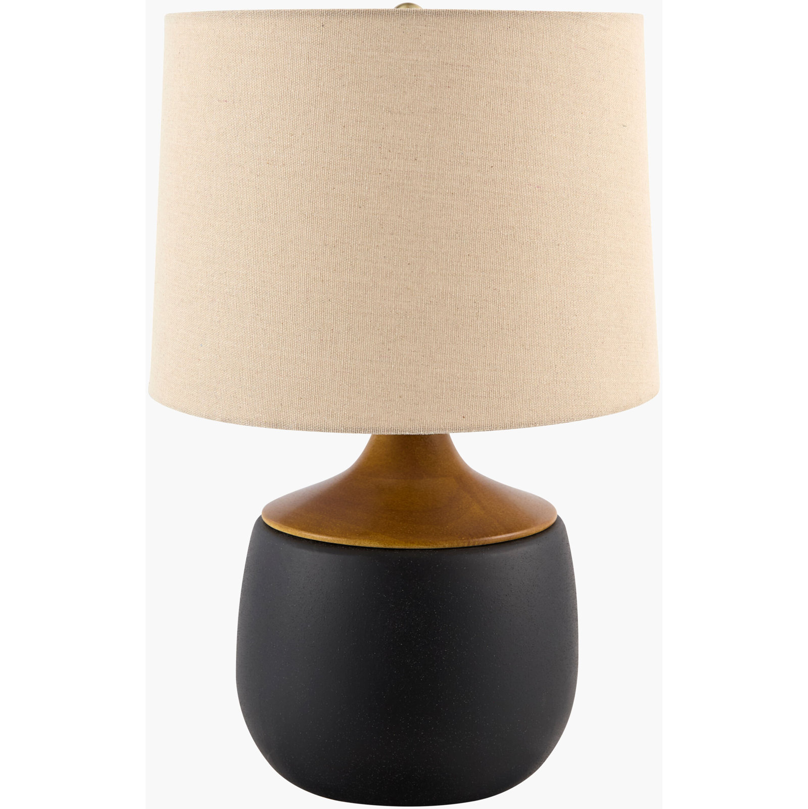 Ceramic Table Lamp, Black, Beige