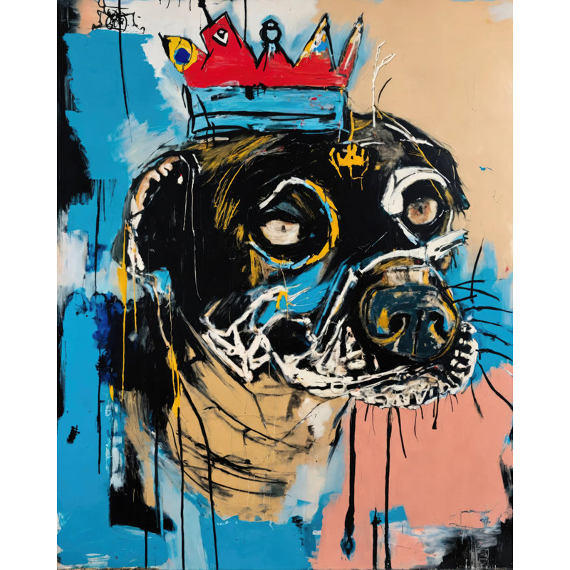 Dog 7-Homage-Basquiat  Giclee on Gallery Wrapped Canvas, 24" H x 24" W