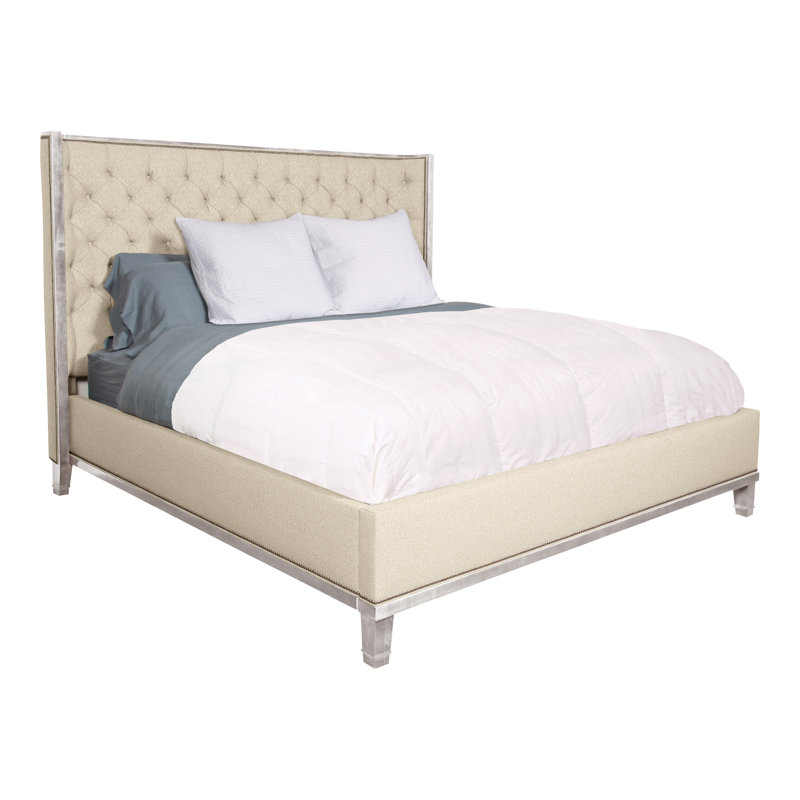 Michael Weiss Barrett King Bed, Dove Gray, Kimoni Natural, No