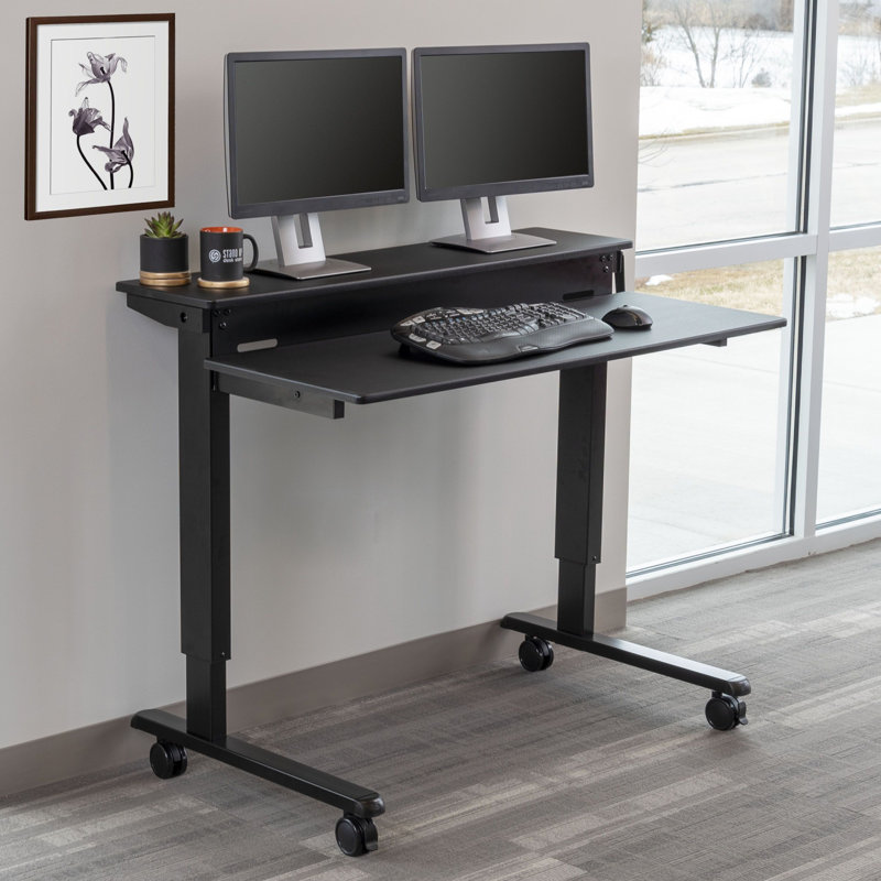 Bureau debout à hauteur ajustable Selinger, H 33,5 po x l 47 po x P 28,5 po, Noir