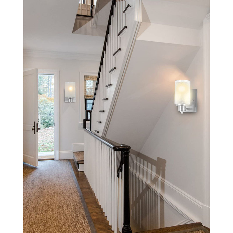 LED Plug-in Wallchiere, Brushed Nickel, 10.12" H x 5.75" W x 10.87" D