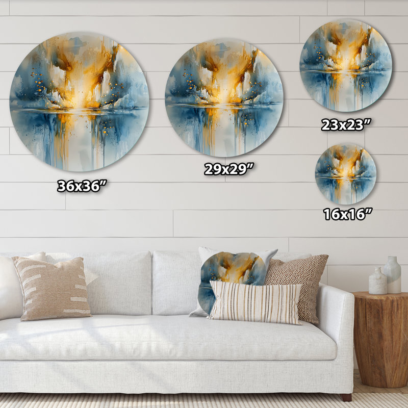 Cylinda - Art mural rond moderne abstrait en métal, H 36 po x l 36 po