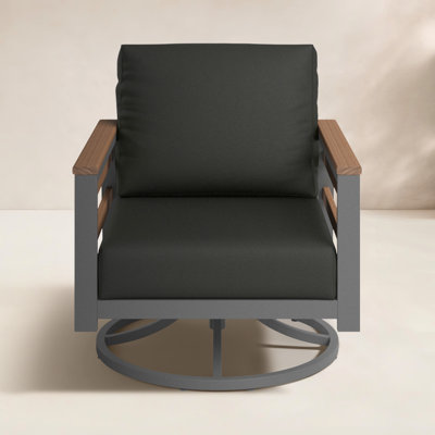 Townsend Metal Outdoor Swivel Rocking Chair with Sunbrella Cushion by Birch Lane