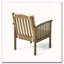 Ensemble de 4 chaises d'extérieur en bois d'acacia avec finition grise de style campagnard et coussins crème