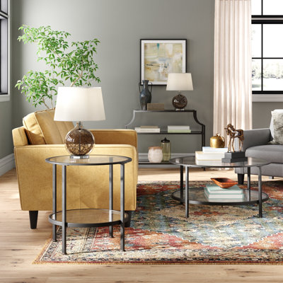 Letia 3 - Piece Glass Top Living Room Table Set