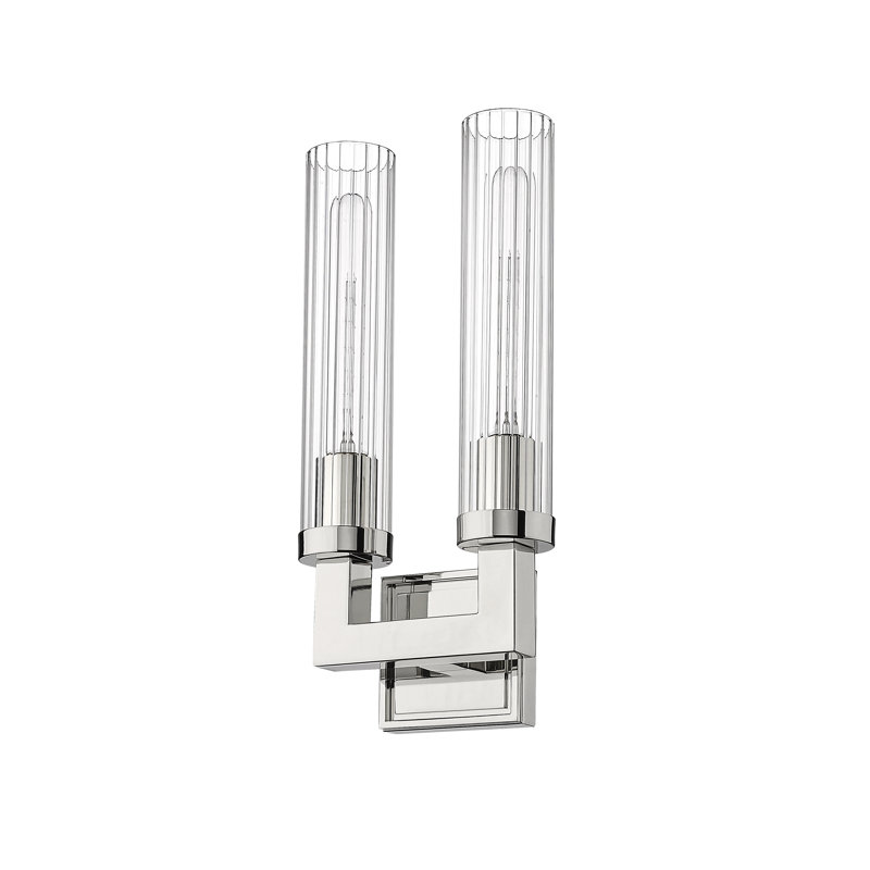 Applique murale à 2 lumières à intensité variable pour bougie Lustreann, Nickel poli