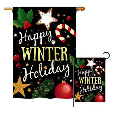 40 x 28 po en polyester, impressions de noël pour les fêtes joyeux winter ensemble de drapeau