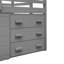Lit mezzanine simple gris avec armoire et tablette durables - fabrication en bois massif sécuritaire-715480557