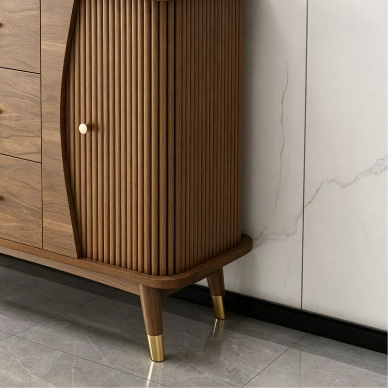 Commode d'appoint en bois fritté rétro brun