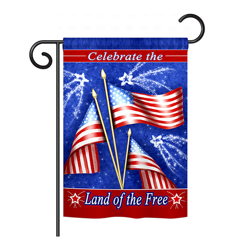 Drapeau de jardin en polyester 2 côtés célébrer freedom, H 40 po x l 28 po