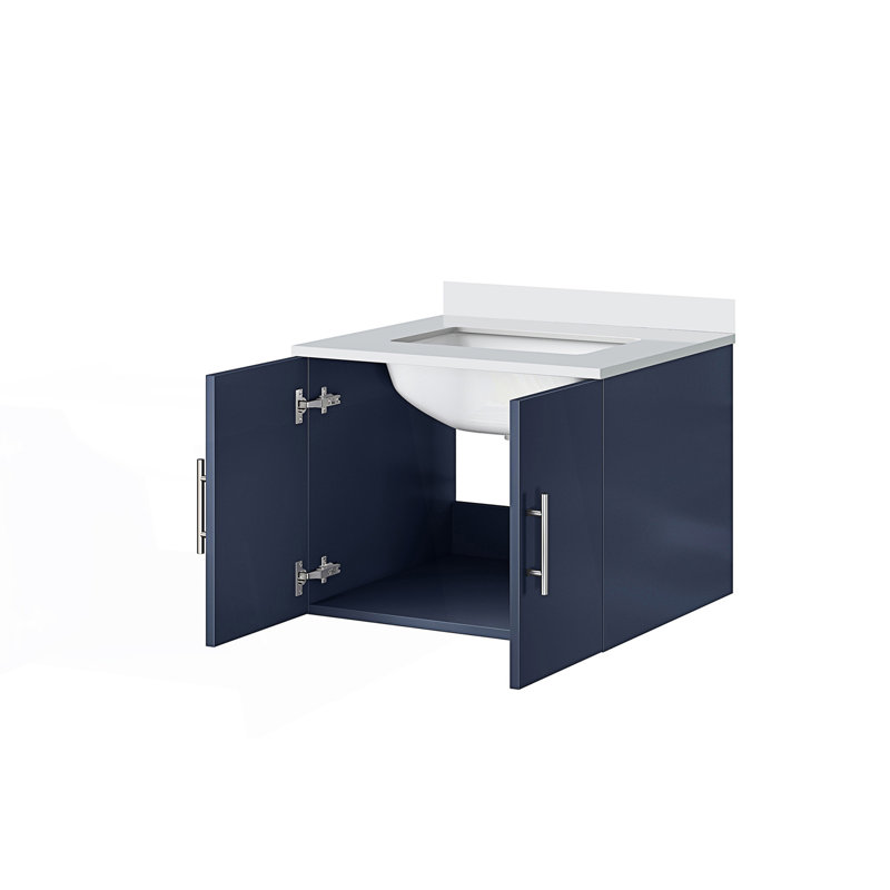 24 po X P 22 po Meuble-lavabo D avec comptoir en quartz blanc, Marine