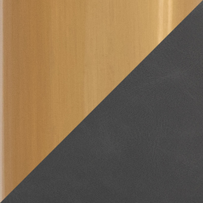 Contemporary Black Metal and Brown Faux Leather Counter Stools