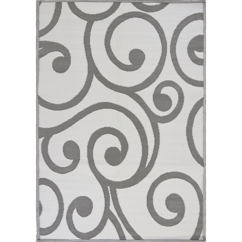 Tapis intérieur / extérieur gris Arybella, Rectangle 6 pi x 9 pi