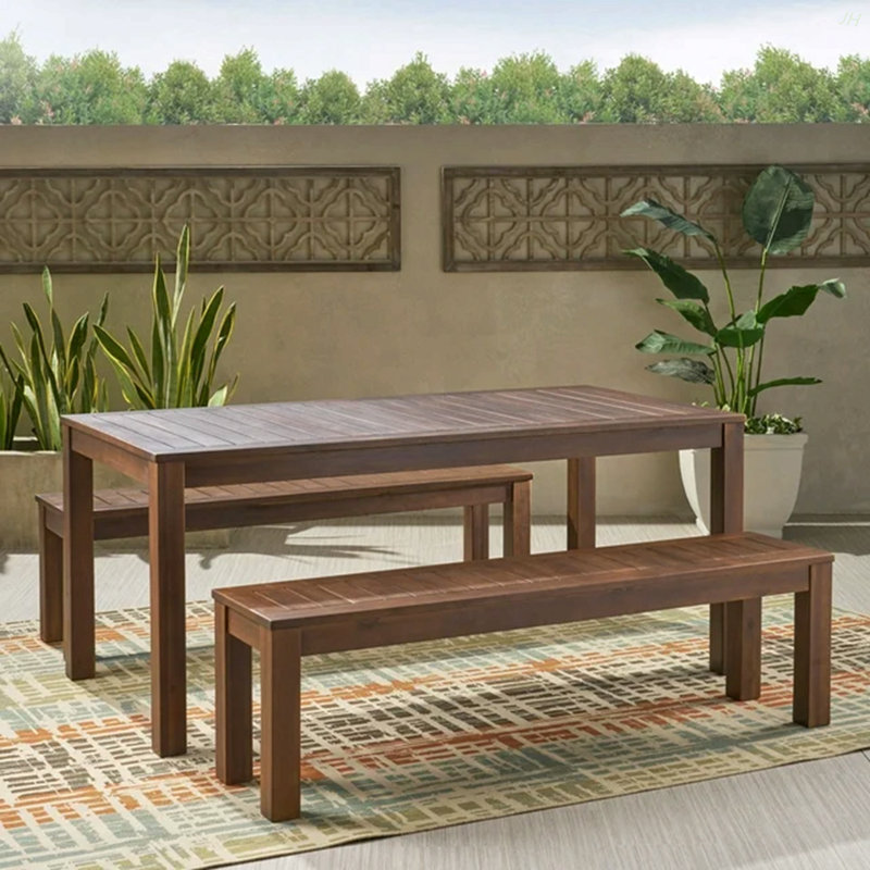 Table et banc d'extérieur pour cour