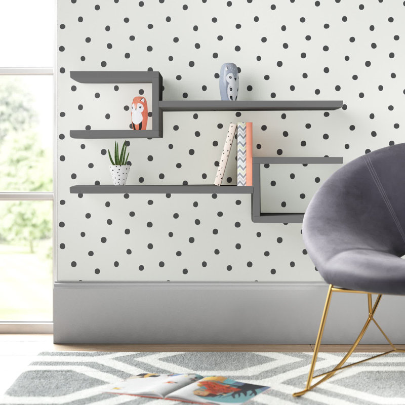 Modern Floating Wall Shelves, Anthracite