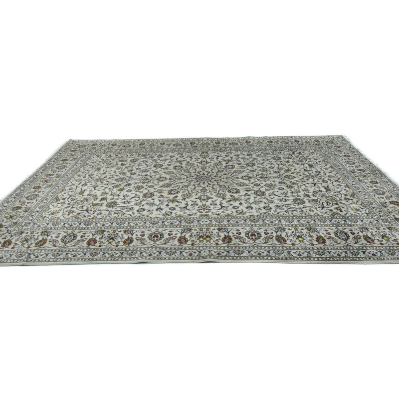 Tapis oriental floral en laine noué à la main 7 pi 10 po x 11 pi 5 po