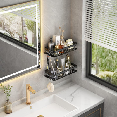 Licinia 2 Piece Accent Shelf with Hooks
