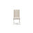 6-Piece Dining Table Set with Distressed Jacobean Dining Table and Wood Bench - 4 Cream Linen Fabric Kitchen Parson Wire brushed Linen White.-275643481-275643302