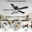 52" Crystal Flush Mount Ceiling Fan With Led Lights And Remote Control