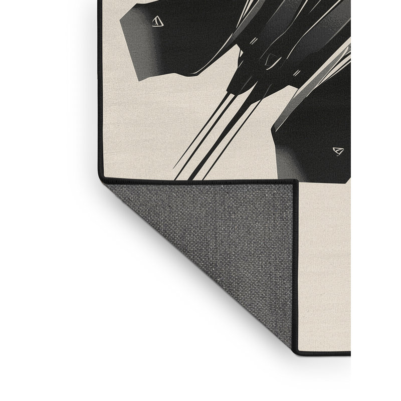 Tapis beige moelleux doux et moelleux à motif avion élégant et discret Eger, 3x5