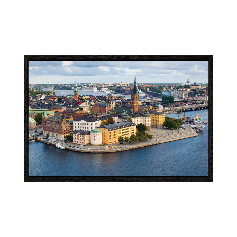 Stockholm Sweden 1 Piece Wall Art on Canvas, 66.04 cm H x 45.72 cm W, Black Floater Frame