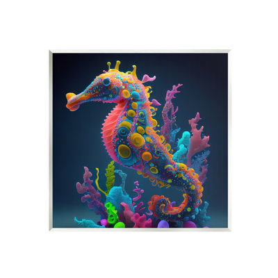 «Au-457-Giclee, abstrait, hippocampe, teintes vives» par CyberGeek Design, impression