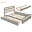 Grand lit plateforme en bois avec lit gigogne et 2 tiroirs-304094667