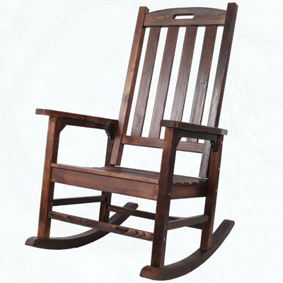 Oversized Wooden Porch Rocker Chair – High Back, Wide Seat & Tall Backrest for Indoor/Outdoor