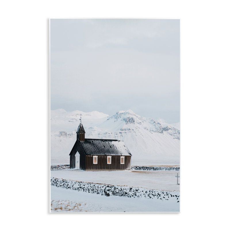 Plaque murale de paysage de neige de l'Islande, par Jade Sharp Photo, H 15 po x l 10 po