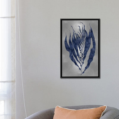 « sea life series : blue on silver i », reproduction d’impression sur toile