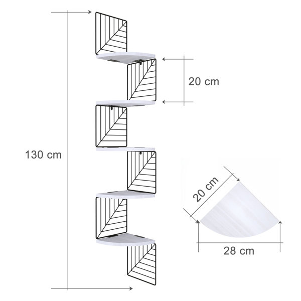 Hayner 5 Piece Corner Shelf