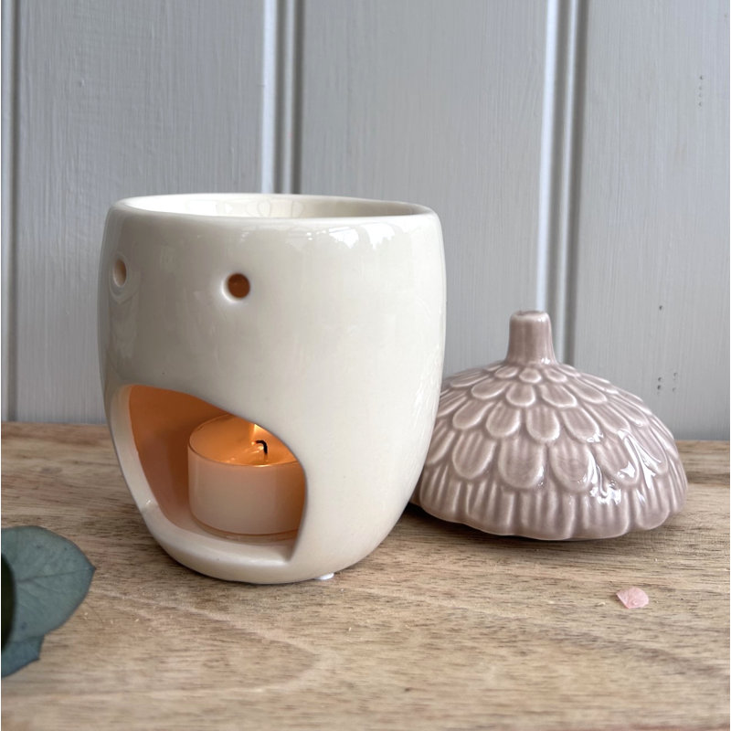 Ceramic Tabletop Wax Warmer, Cream/Taupe