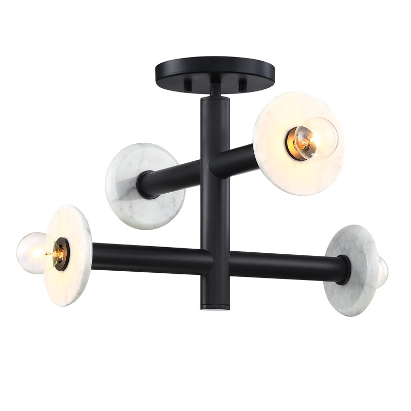 Wilfrid Semi Flush Mount, Matte Black