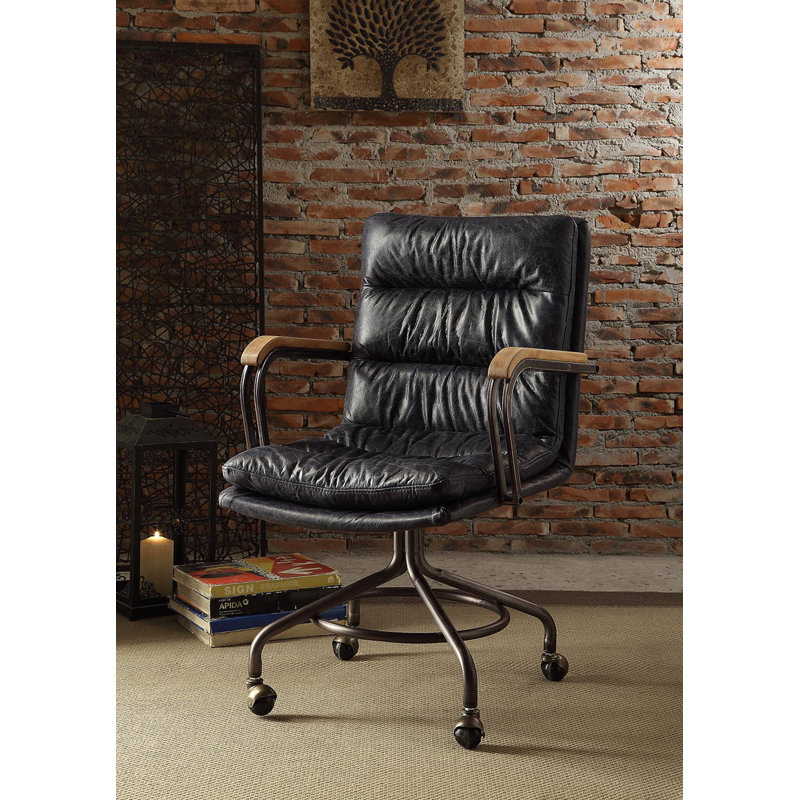 Fauteuil de bureau rembourré avec base à 4 branches Antonioni, Noir