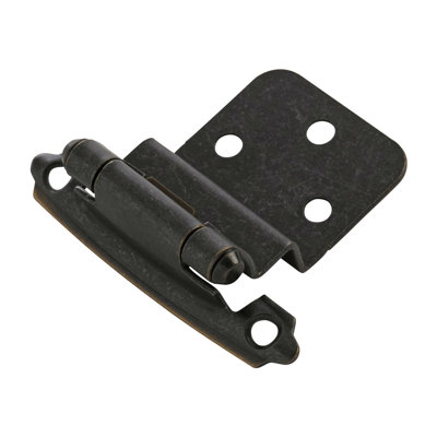  Superposition de surface à fermeture automatique, cadre encastré à fermeture automatique de 3/8 po - Bronze huilé - charnières de porte d'armoire (ensemble de 2) 
